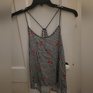 Cherry Plaid Racerback Tank Top